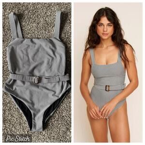 Zonarch Swimsuit Women XL Black White‎ Striped Retro Pin Up One Piece Classic